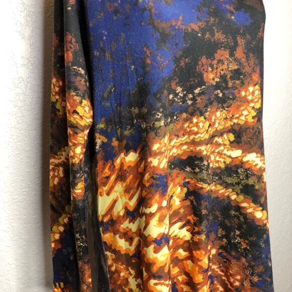 Soft Surroundings blue black gold watercolor knit tunic top size Large - Picture 3 of 11
